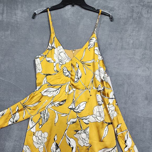 Chelsea28 Side Tie Satin Dress Spaghetti Straps Yellow harvest Size Medium - Picture 8 of 13